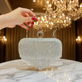 2026 New Luxury Modern Women's Evening Clutch Bag with Tassel Rhinestone Chain Strap Waterproof Silk Lining for Wedding & Party