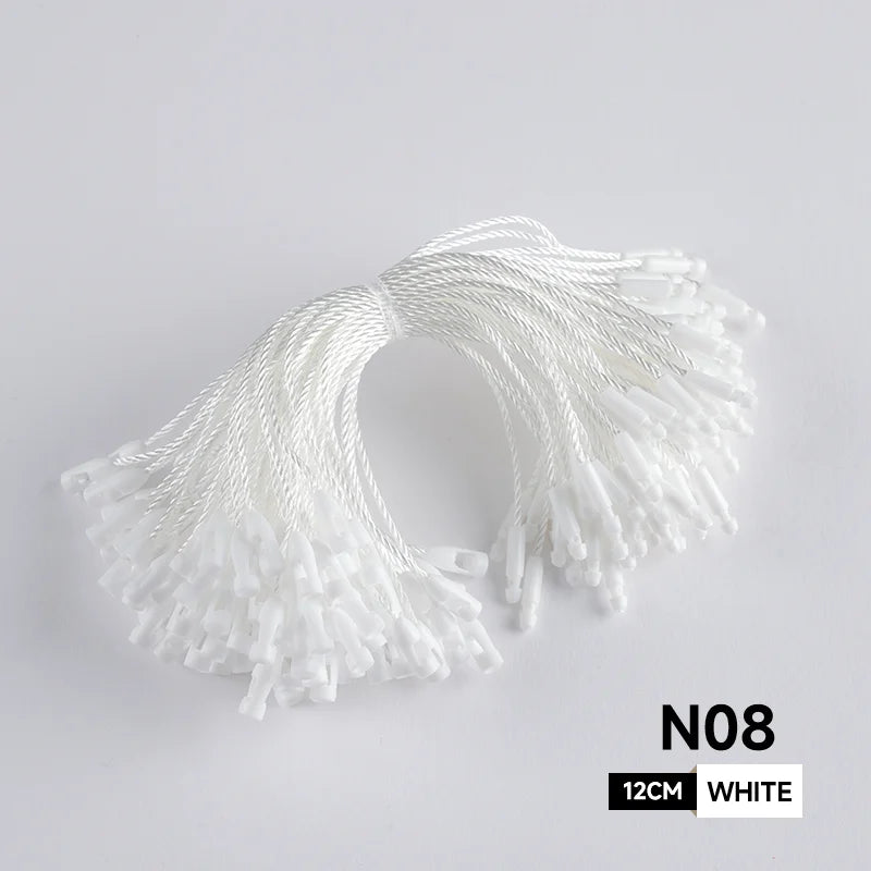 OEM/ODM 12cm1000 Pieces Per Pack   White Lock Bullet Clothing Sling Nylon Rope Pendant Label Clip Clothing Tag Rope