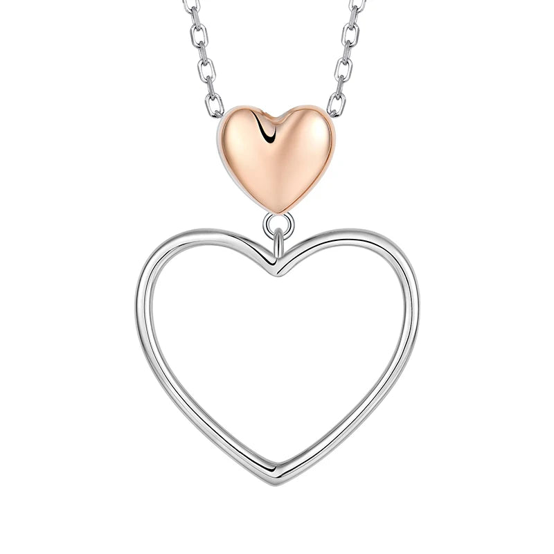 Personalized Double Girlfriend Love Heart Pendant Charm Engraved Necklace Pendant for Mother'S Day Gift