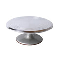 9 12 14 Inch Aluminum Alloy Cake Turntable Non-Skid Silicone Rubber Mat with Metal Stand Cake Decorating Rotary Rotating Table
