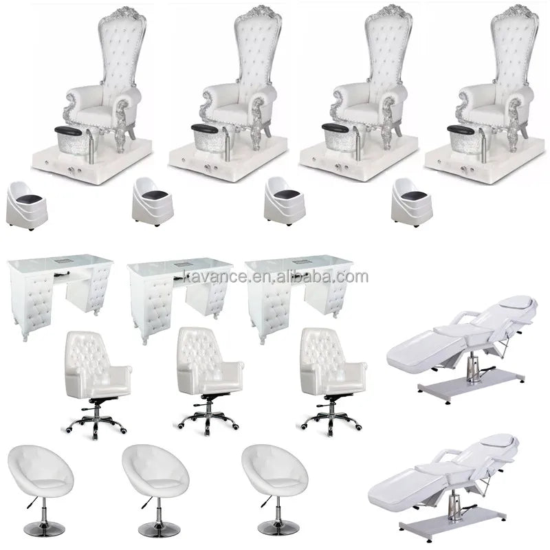 Cheap Luxury Modern Professional Equipment Manicure Desk Client Table Customized Color Beauty Salon Furniture Nail Tables Chairs
