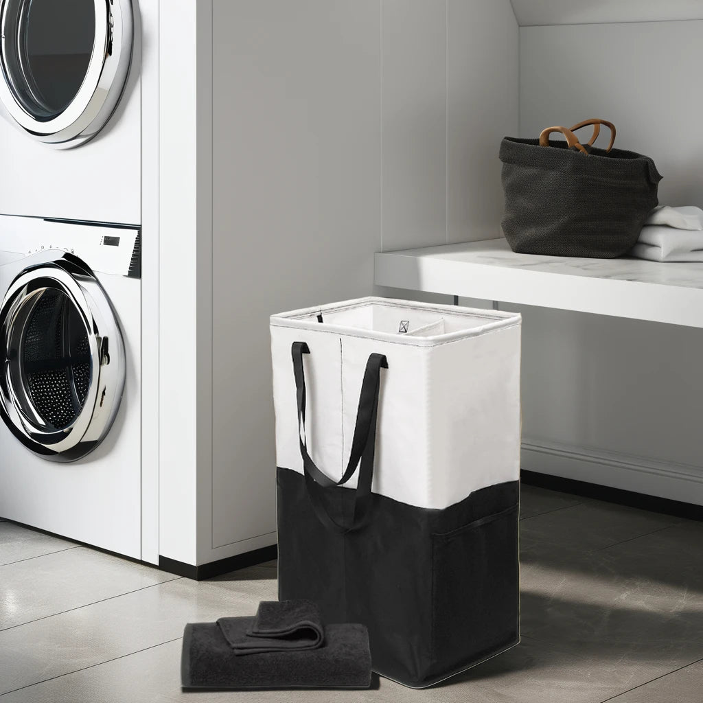 Custom Large Eco-Friendly Collapsible Oxford Cotton Fabric Laundry Basket Bag Assorted Colors Foldable with Handles for Storage