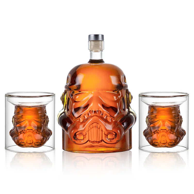 Customized Handmade High Borosilicate Glass Star Wa Whiskey Brandy Vodka Decanter Set with 2 Star Wa Glasses Whiskey Carafe