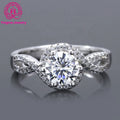 1ct White D Color VVS Moissanite 925 Sterling Silver Rings Fancy   Moissanite Ring Diamond Wedding Engagement Gold Plated Ring