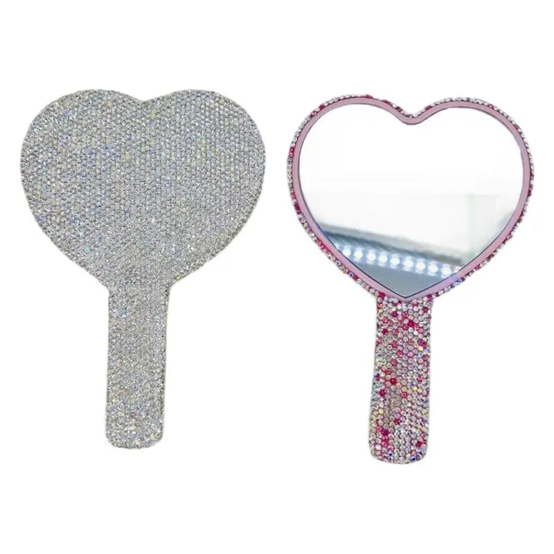 Portable ABS Plastic Diamond Makeup Mirror Single-Sided with Personalization for Travel and Student Beauty Salon Use