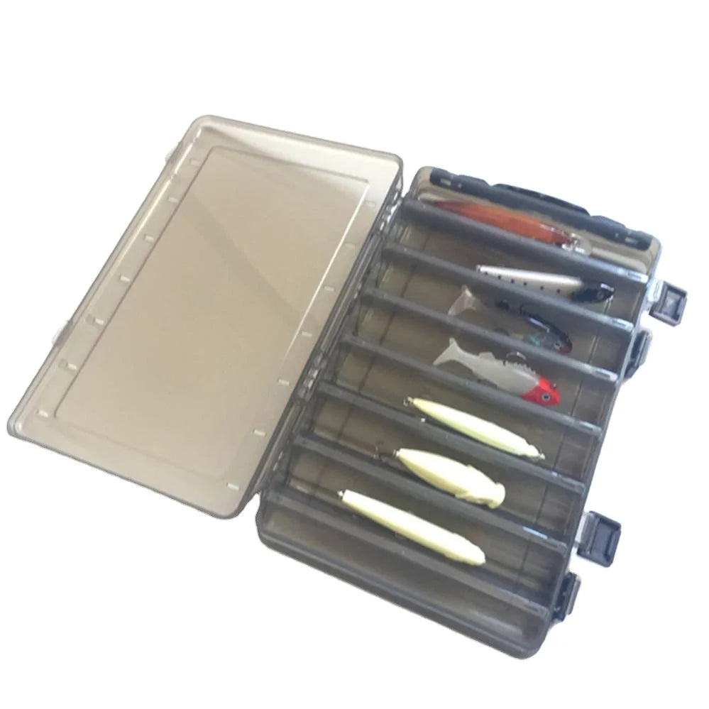 Wholesale Double-layer Brown Lure Fishing Tackle Box Hard Bait Wooden Shrimp Box Portable Plastic Fishing Tackle Boxes
