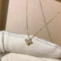 Elegant Luxky Four-leaf Clover Flash Diamond Sterling Silver 925 Flower Necklace Women Wholesale Jewelry