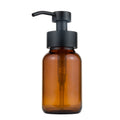 Longan Stainless Steel Round Design Hotel Bathroom Kitchen Freestanding Amber Glass Liquid Soap Dispenser Bottle