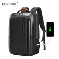 Eurcool Custom Business Backpack PU Leather and Waterproof Polyester with USB Anti Theft Smart Business Laptop Backpack for Men