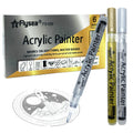 Flysea Acrylic Paint Markers 3 Gold 3 Silver Permanent Paint Pens for Plastic Glass Ceramic Wood Cloth Rubber Rock