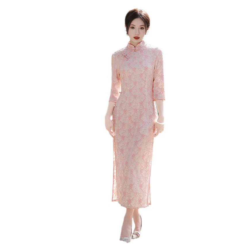 New Product Retro Young Style Fresh Girl Plus Size Cheongsam Dress Modern Women Girls Student Improved Temperament qi Pao