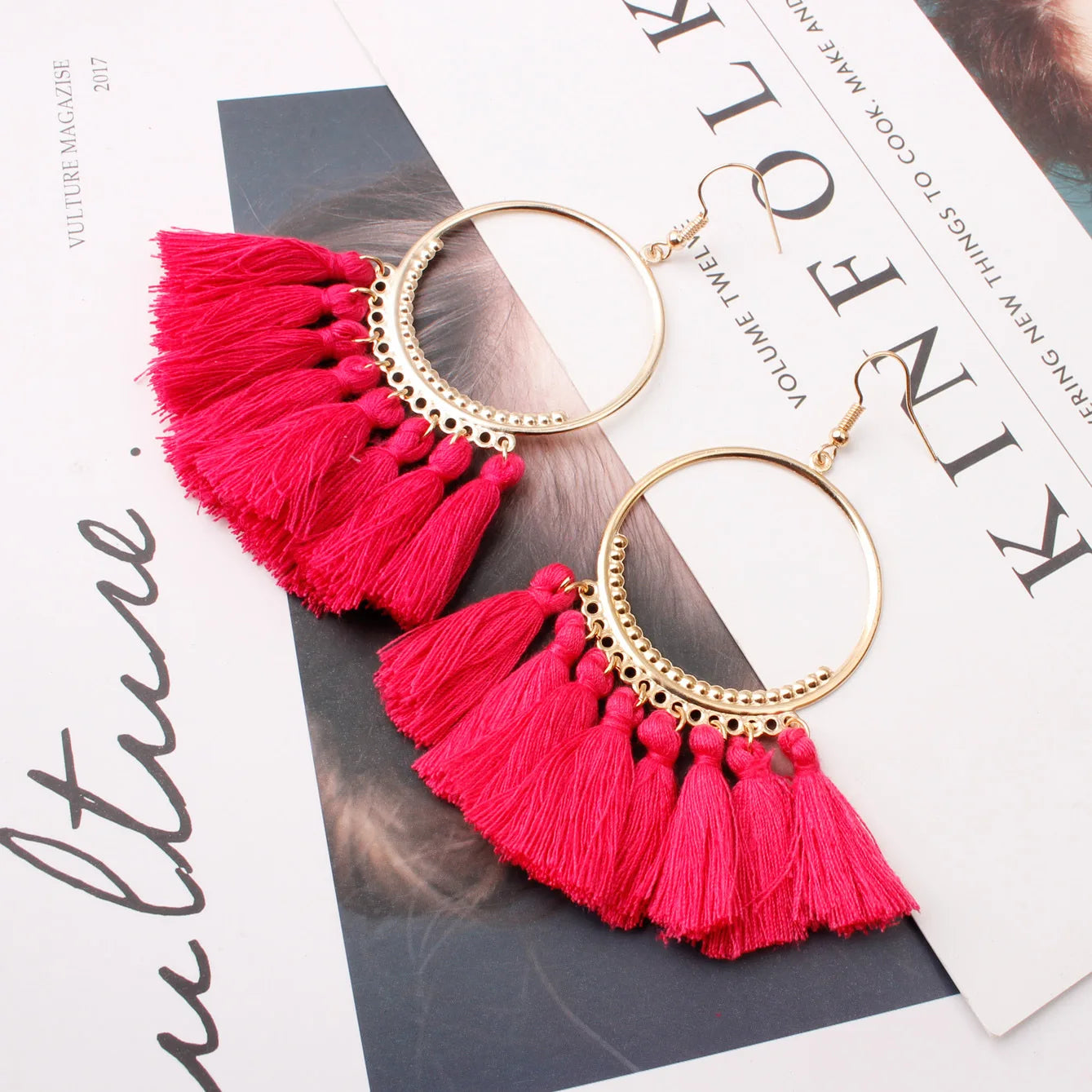 Go Party Fashion Jewelry Trendy Bohemian Earring Big Drop Tassel Earrings Long Dangle Earrings for Women Girls Party Gift