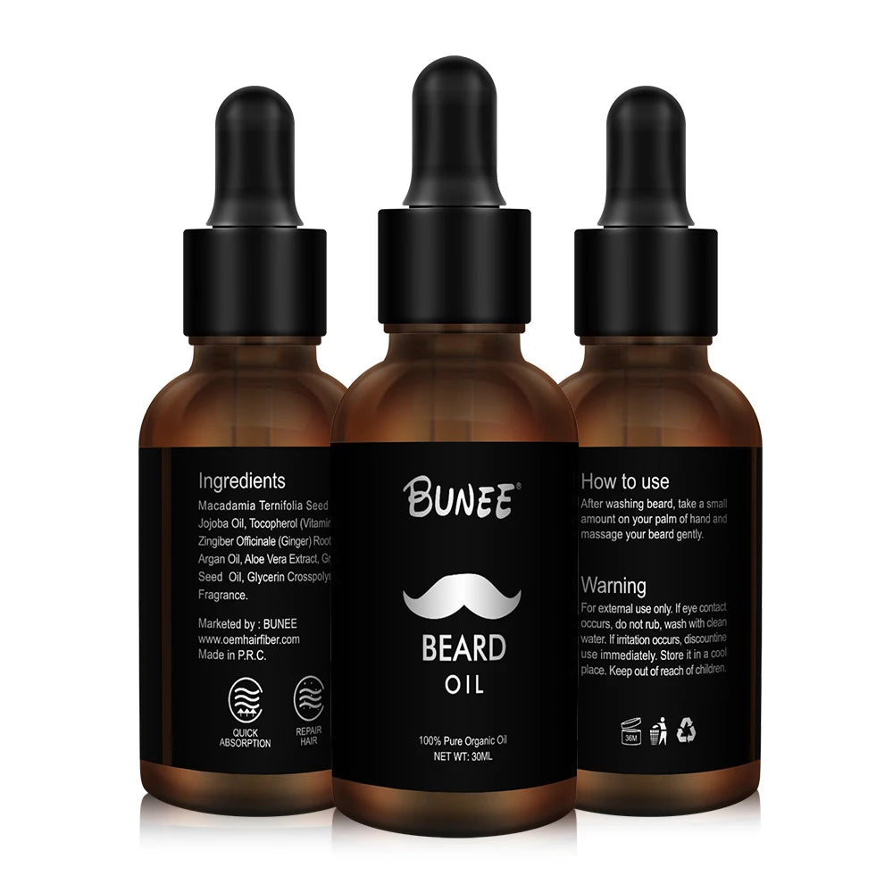 Bulk Private Label Custom Best Organic Beard Oil for Growth Balm Grooming Kit Beard Growth Oil Men