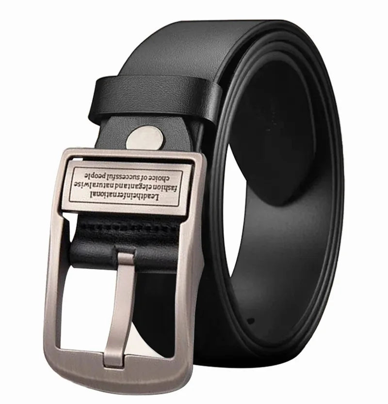 2024 Vintage Automatic Buckle Luxury Cow Hide Leather Belt Buckles with Zinc Alloy for Men-Custom Logo Option