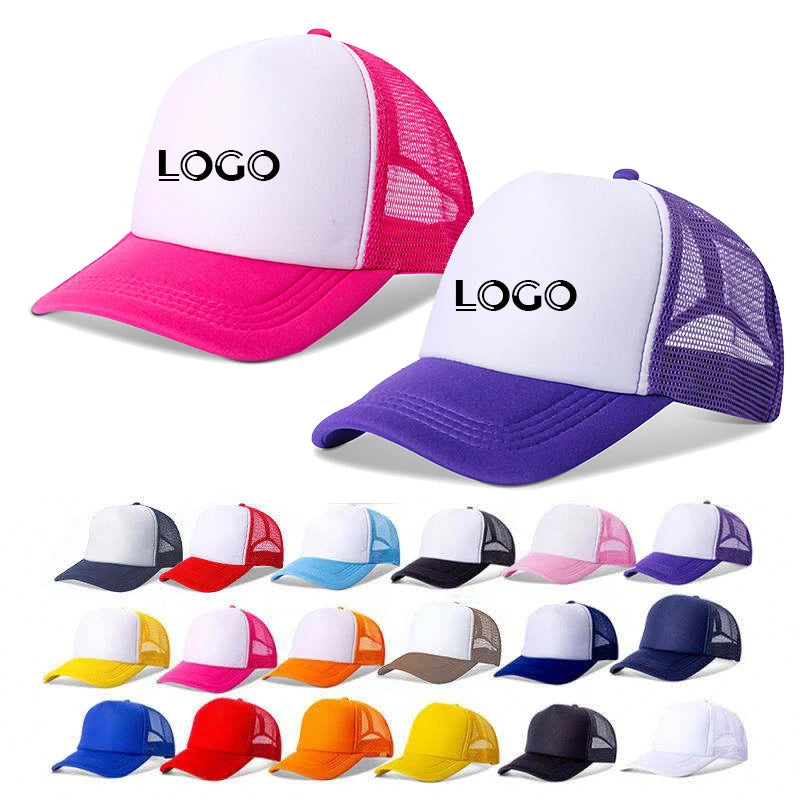 Factory Sponge Net Baseball Cap Advertising Cap With Custom Logo Printed Mesh Cap Summer Sun Visor Hat Sponge Mesh