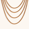 Dingran Stainless Steel Chains Jewelry Snake Chain Necklace and Bracelet 18K Gold Plated Waterproof Choker Jewelry