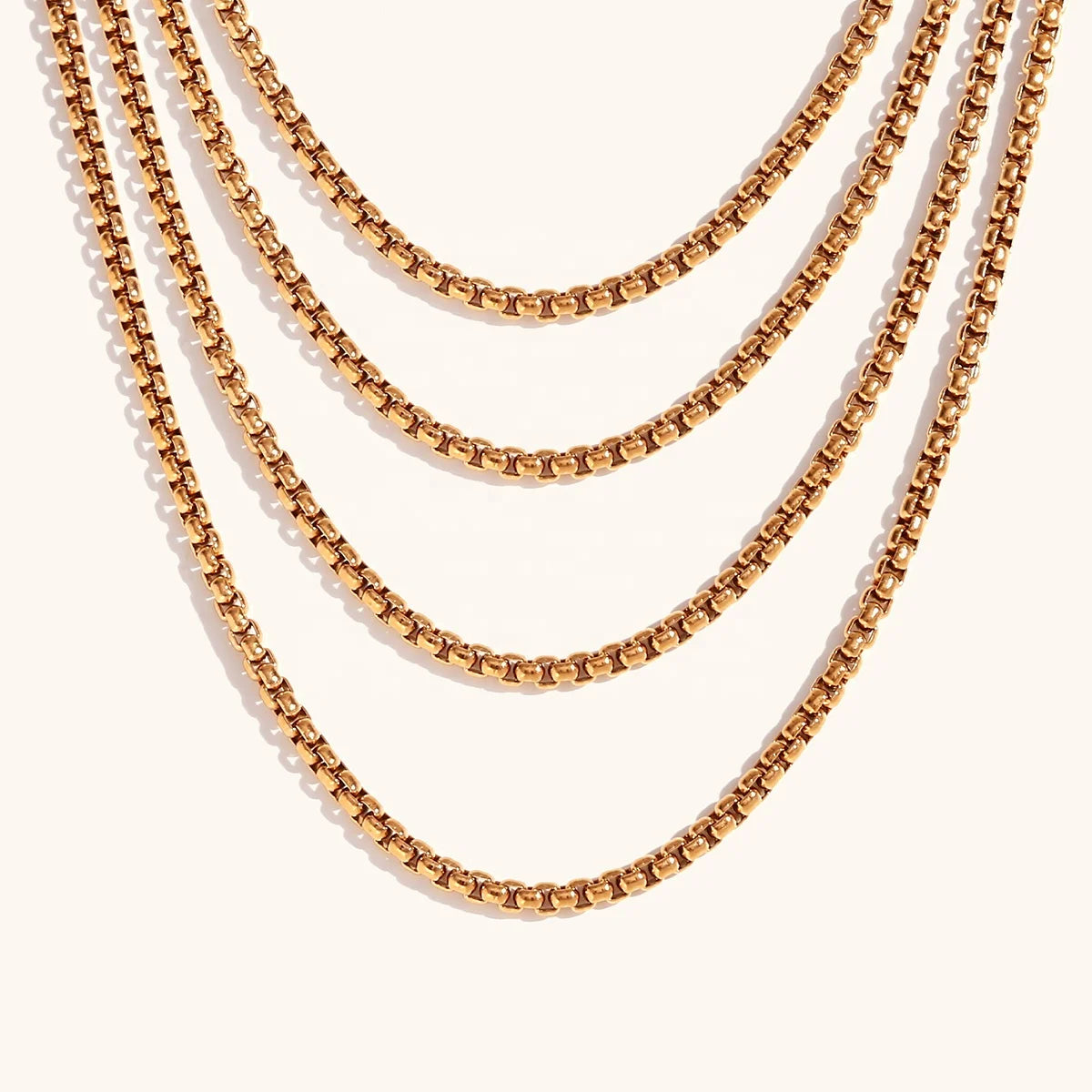Dingran Stainless Steel Chains Jewelry Snake Chain Necklace and Bracelet 18K Gold Plated Waterproof Choker Jewelry