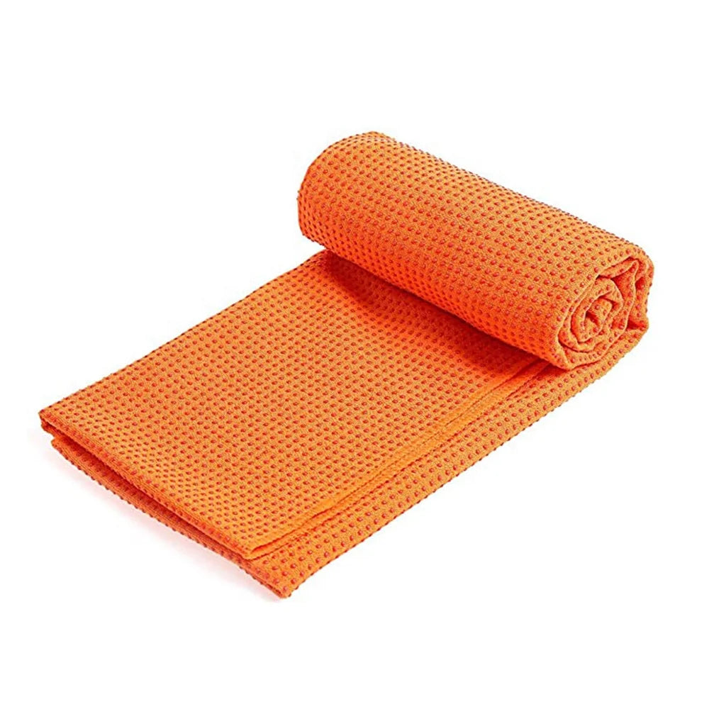 Hot Selling Customized Microfiber Yoga Mat and Towel Anti-Slip Quick Dry Solid Color Knitted Technics