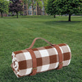 Portable Thickened Moisture-Proof Picnic Mat with Acrylic Leather Strap for Beach Park Outings Hiking Beach Park Outing Mat