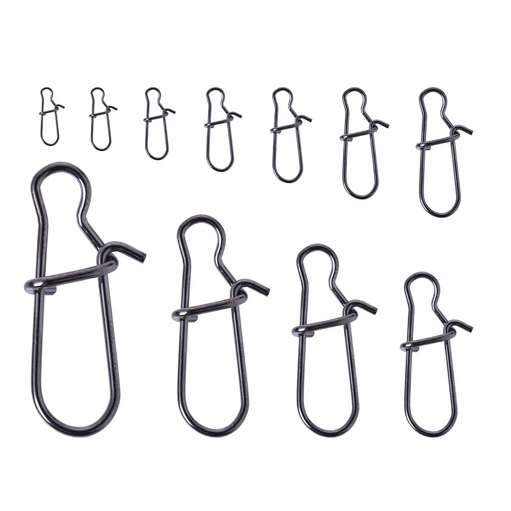 50PCS/Bags Metal Swivel Pin Connector Fishing Accessories Strengthen Gourd Shape Pins Lure Buckle Sea Fishing Tackle