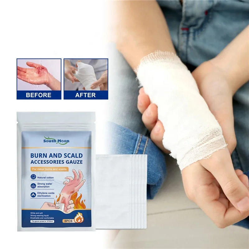 South Moon 6pcs Soft Breathable Scald Burn Abrasion Scratch Wound Accessories Gauze 18*30cm