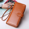 Hot Sale 2022 Ladies Wallet Zipper Oil Wax Leather Buckle Wallet Mobile Phone Bag Clutch