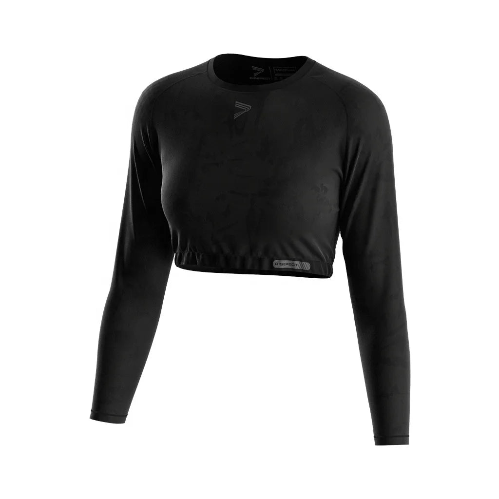 Women's Athletic Raglan Sleeve Top Crop Cutting Breathable Lightweight Poly-Spandex for Fitness Training Casual Wear