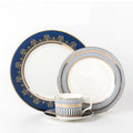 Wholesale Nordic Vintage Royal 10 Inch Bone China Dinnerware Sets Decal Gold Rim Banquet Restaurant Plates Nordic Style Elegant