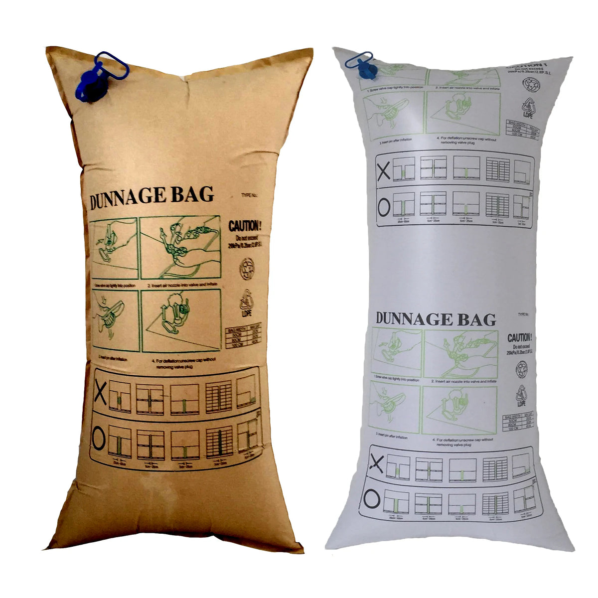 Best-Selling Factory Direct Fulfillment Wholesale 80*120CM Kraft Paper PP Woven Air Dunnage Bags for Container Use Recyclable