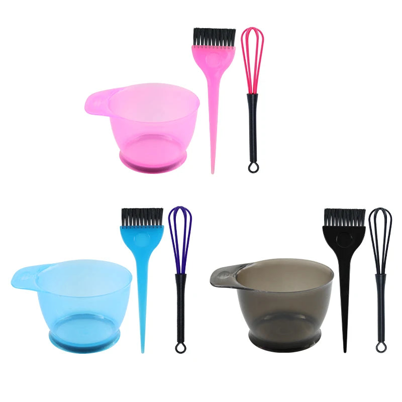 Professional Plastic Hair Coloring Dyeing Kit with Mixer Brush and Comb Easy to Use Black/Blue/Pink Colors for Salon Home Use