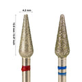 F M 3/32" Drop Bud Shape Wholesale Safety Cone Manicure Efile Russian Cuticle Clean Diamond Nail Drill Bits in Storage