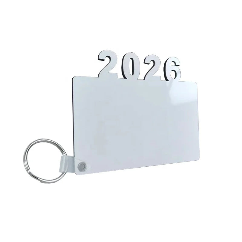 2026 Hot Graduate Double Sides White Personalized Printed 2026 Key Chains Sublimation MDF 2026 Keychain