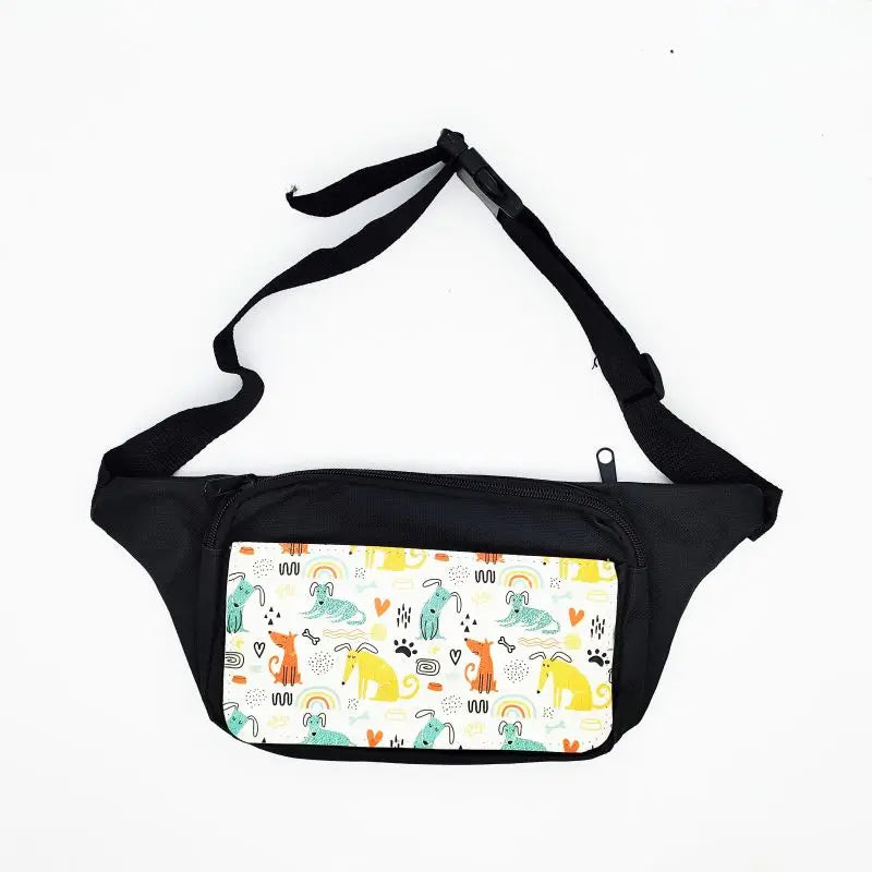 Qualisub Personalized Canvas Waist Bag Blanks Sublimation Waist Bag for Men DIY Design Blank Waist Bag