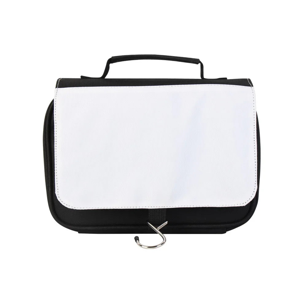 Personalized Custom Logo Minimalist Fabric Travel Hook Cosmetic Wash Bag Sublimation Blanks DIY Print Hanging Toiletry Bags