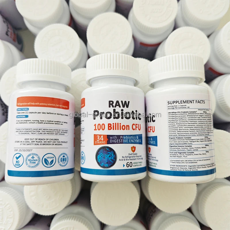OEM Probiotics Capsules Women Probiotic Supplement Prebiotics Digestive Enzymes Probiotics Capsules