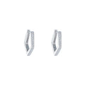 ZHILIAN Sterling Silver 925 Jewellery Zircon Irregular Geometric Design Hoop Earrings for Women