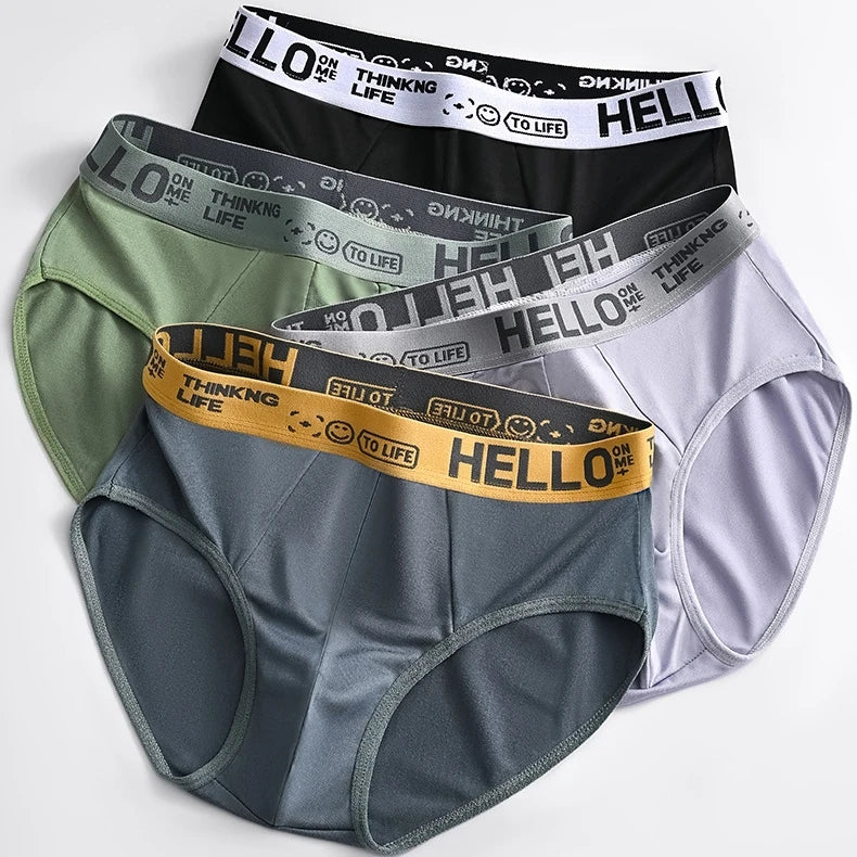 Men's Underwear Boys' Breathable Trendy Large Size Briefs Teenagers' Letter Personalized Triangle Shorts