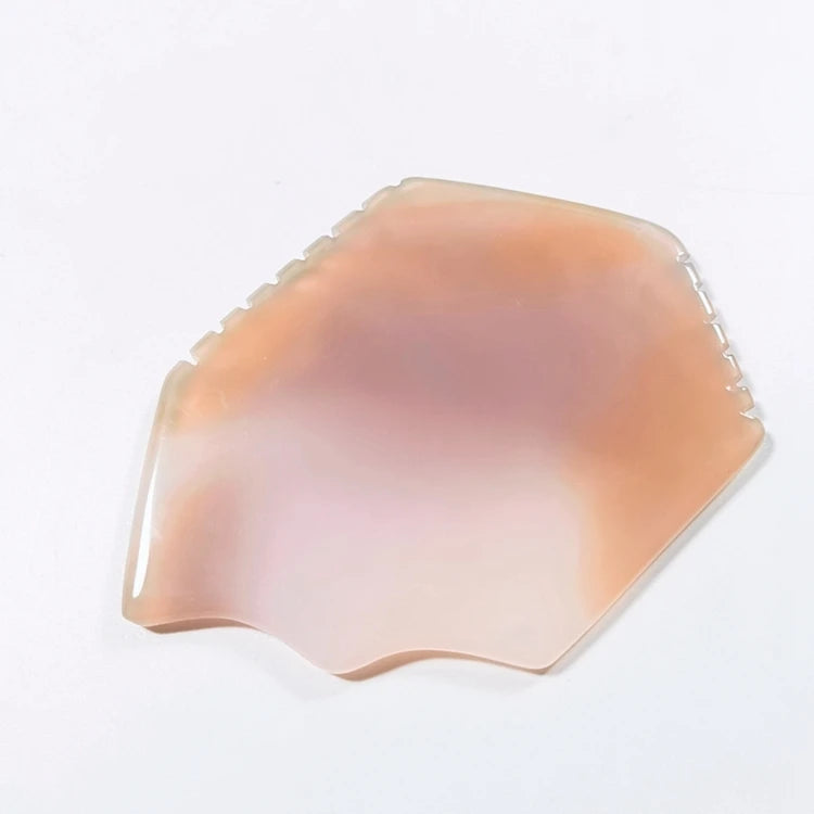 DIY Beauty Face Massage Real Jade Grey Agate pink butterfly Gua Sha Bian Stone Tool