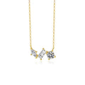 Daidan 925 Sterling Silver Necklace with Elegant Minimalist Zircon Pendant Marquise Geometric Baguette Design for Wedding Party