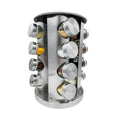 16pcs Revolving Glass Spice Jar Rack Storage Organizer Multipurpose Standing Type Metal Rack Easy Rotating Spice Rack