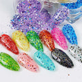 Free Samples Solvent Resistant Nail Gel Glitters Hexagon Holographic PET Chunky Glitter Mix for Tumbler Crafts