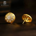 ICEBELA 925 Sterling Silver Luxury Jewelry Women Cubic Zirconia Stud Earrings Gold Plated Eight Pointed Star Earrings for Girls