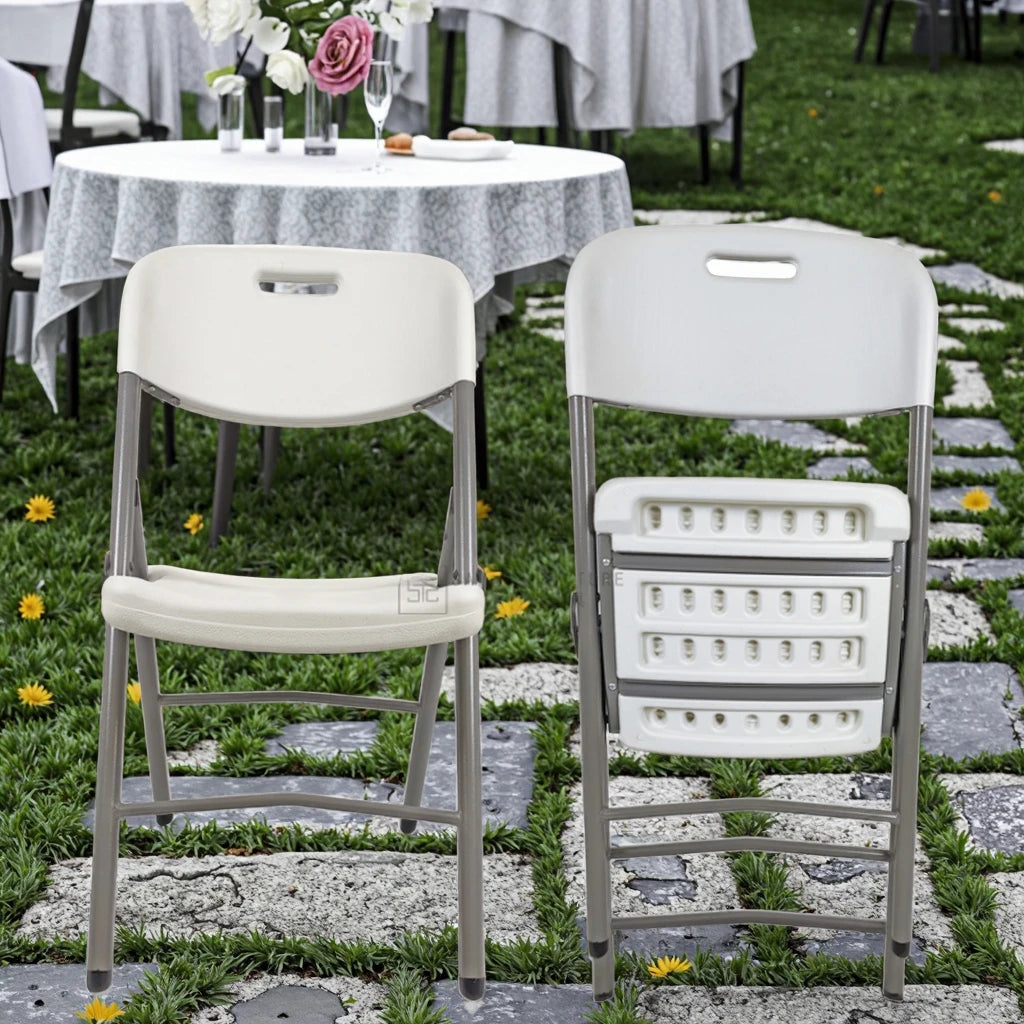Factory Wholesale White HDPE Folding Chairs Modern High Wedding Event & Dining Chair for Kitchen & Hotel Use