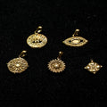 INS Wholesale Stainless Steel 18K Gold Plated Heart Square Evil Eye Pendants Charms for Men
