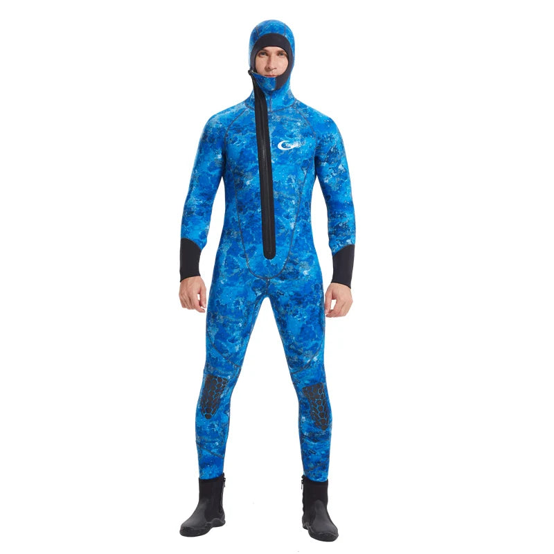 YONSUB ODM Front Zip Hooded Wetsuit Spring Suit Anatomical Ergonomic Cut UPF50+ Replacement YKK Zipper Wetsuit Cold Water Diving