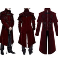 Men's Medieval Steampunk Castle Vampire Devil Red Coat Cosplay Costume Middle Ages Victorian Nobles Tuxedo Suit Trench Coat