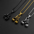 G3975 Wholesale Stainless Steel Mini Boxing Glove Necklace Gold Plated Punk Jewelry Gloves Necklaces for Men