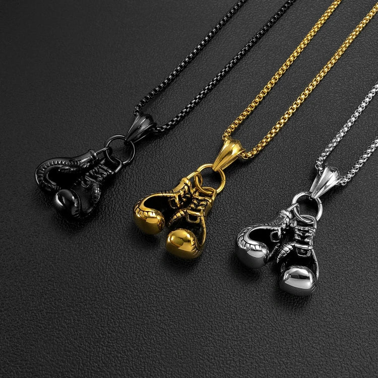 G3975 Wholesale Stainless Steel Mini Boxing Glove Necklace Gold Plated Punk Jewelry Gloves Necklaces for Men