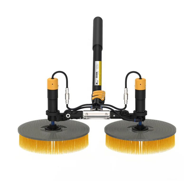 Double Brush Head Carbon Fiber Telescopic Pole Solar Panel Cleaning Brushes