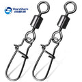 210pcs/box Stainless Steel Fishing Swivel Snap Fastener Rolling Seawater Fishing Bucket Rotary Connector Fishing Tackle Kit